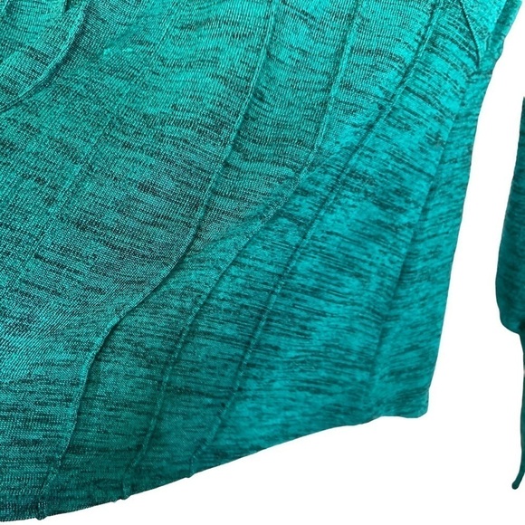 Free People Womens Killer Queen Tee Blouse Sz Small Green Long Sleeve V Neck - Picture 6 of 9